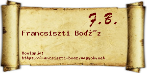 Francsiszti Boáz névjegykártya